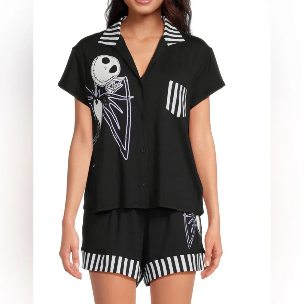 Disney Nightmare Before Christmas Women's Top and Shorts Pajama Set 2-Piece XS - Picture 2 of 10